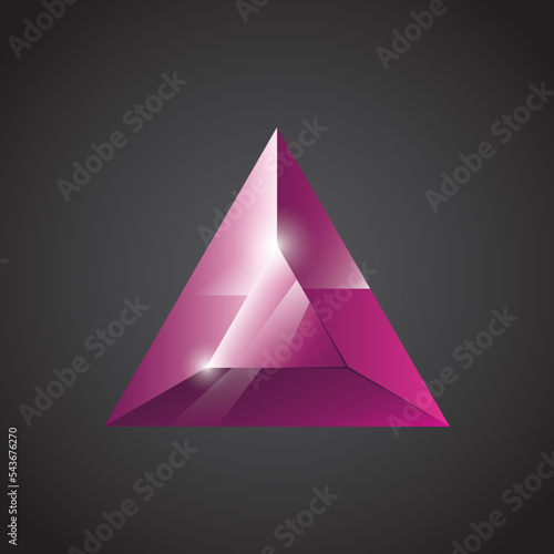Gem, Precious stone, Game loot UI icon, vector illustration