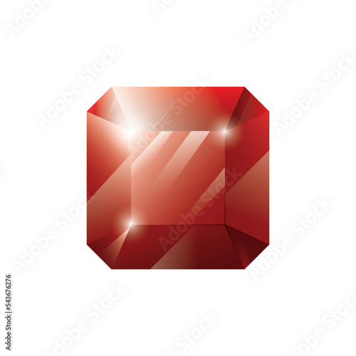 Gem, Precious stone, Game loot UI icon, vector illustration