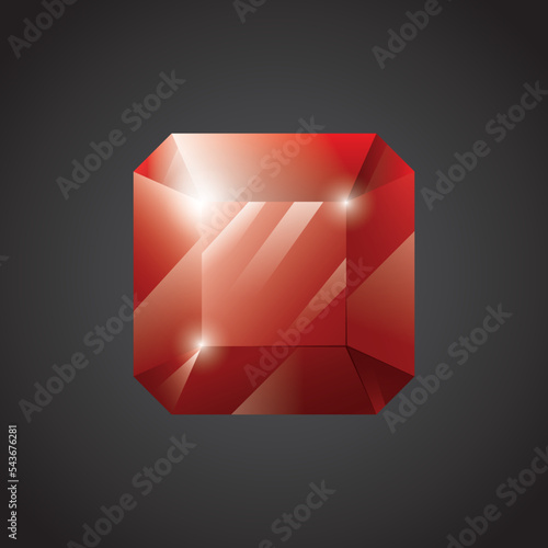 Gem, Precious stone, Game loot UI icon, vector illustration