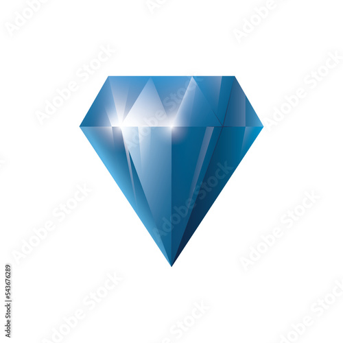 Gem, Precious stone, Game loot UI icon, vector illustration