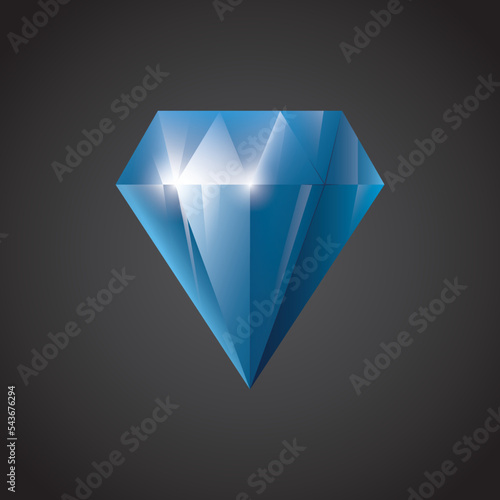 Gem, Precious stone, Game loot UI icon, vector illustration