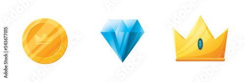 Game UI assets set. Gaming user interface icons collection. vector illustration