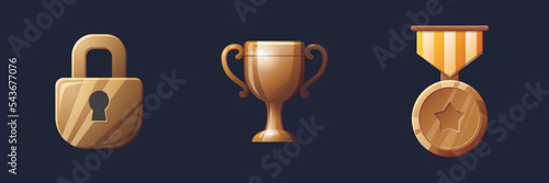 Game UI assets set. Gaming user interface icons collection. vector illustration