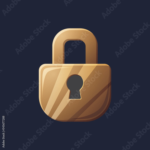 Game UI asset. Gaming user interface lock icon. vector illustration