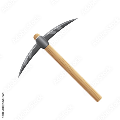 Game UI asset. Gaming user interface pickaxe icon. vector illustration