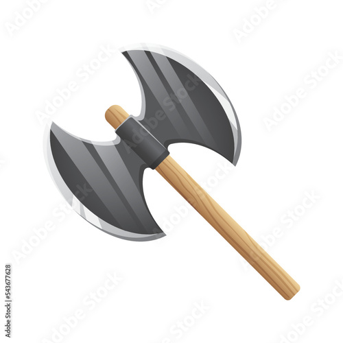 Game UI asset. Gaming user interface axe icon. vector illustration