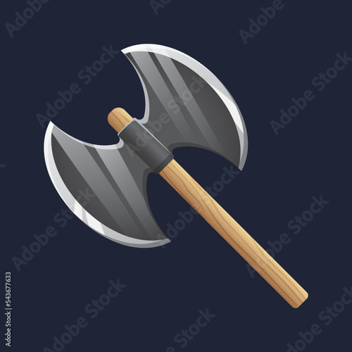 Game UI asset. Gaming user interface axe icon. vector illustration