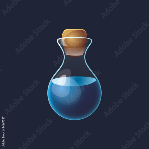 Game UI asset. Gaming user interface potion bottle icon. vector illustration