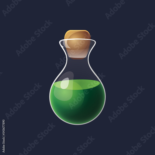 Game UI asset. Gaming user interface potion bottle icon. vector illustration