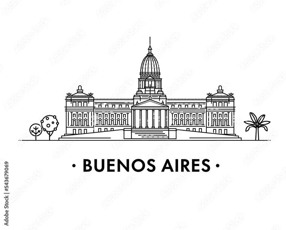 National Congress of Argentina. Vector illustration