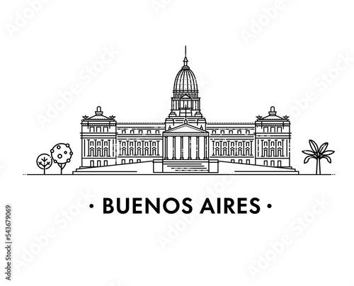 National Congress of Argentina. Vector illustration