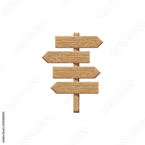Wood sign. Empty wooden signboard template, vector illustration