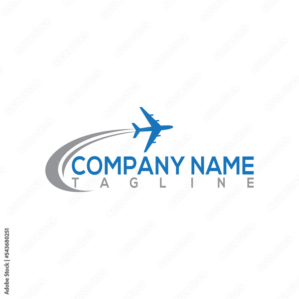Airplane icon logo design with vector format.