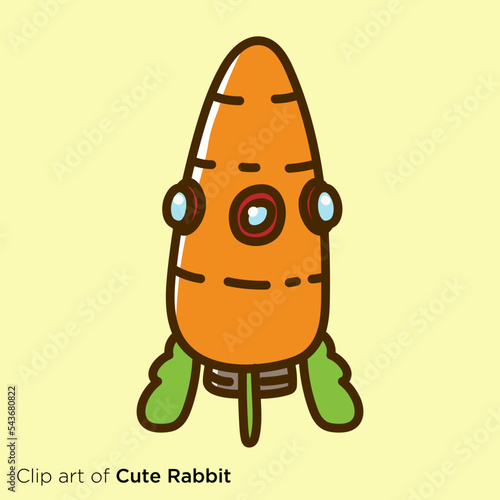 ニンジンの形をしたロケットのイラスト