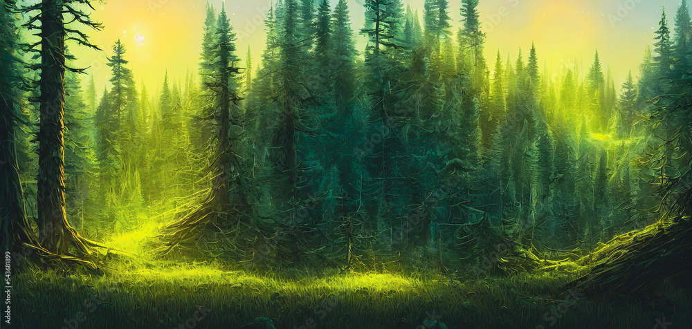 Obraz premium Artistic concept painting of a beautiful sci-fi landscape, other planet.
