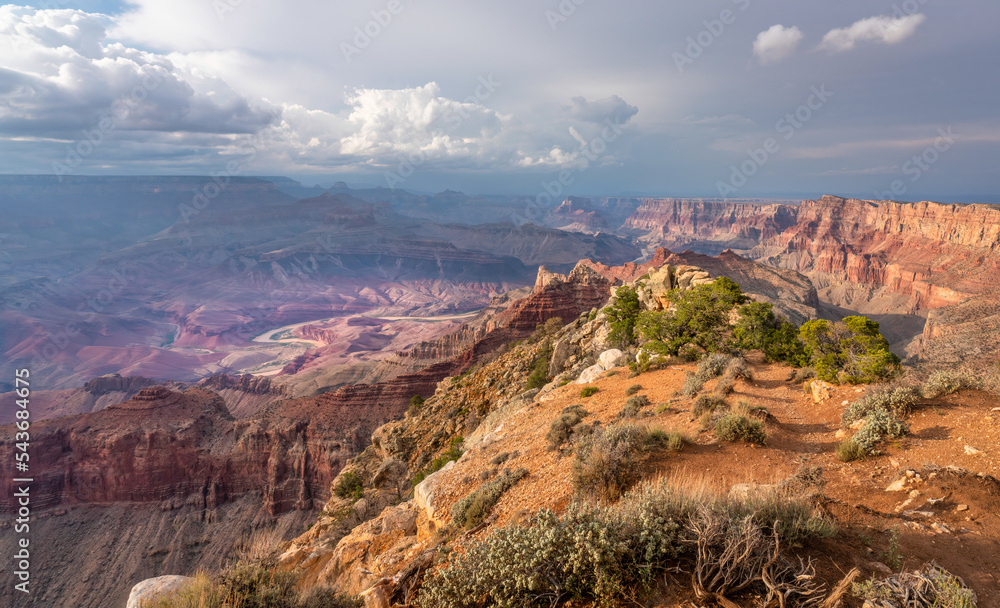 Clearing Monsoon rain storm at Navajo Point  - Grand Canyon National Park - South Rim