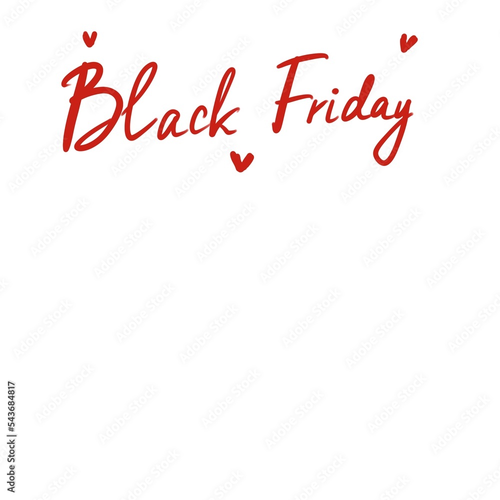 Black Friday words. Black Friday red color phrase with a heart.