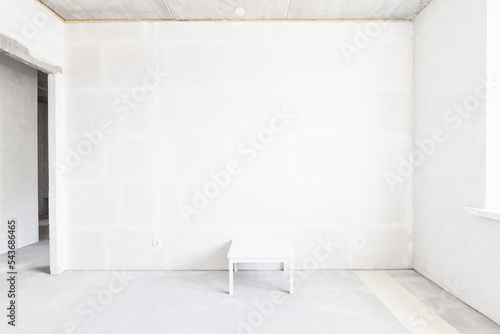 interior of the apartment without decoration in white colors