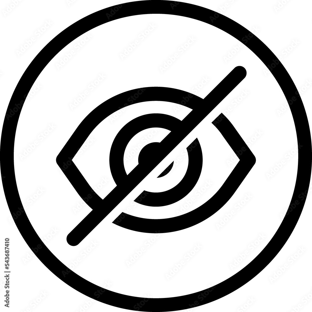 Hidden Eye line Icon Hidden Eye line Icon