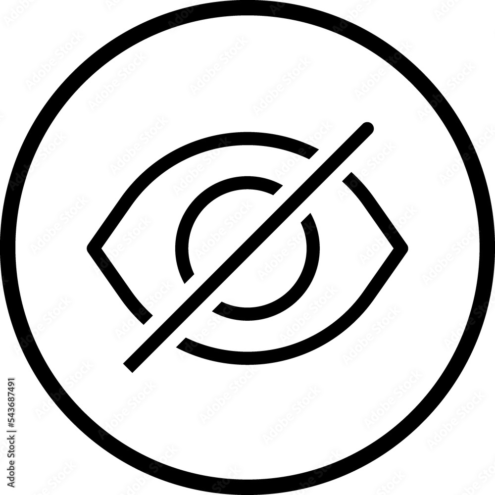Hidden Eye line Icon Hidden Eye line Icon