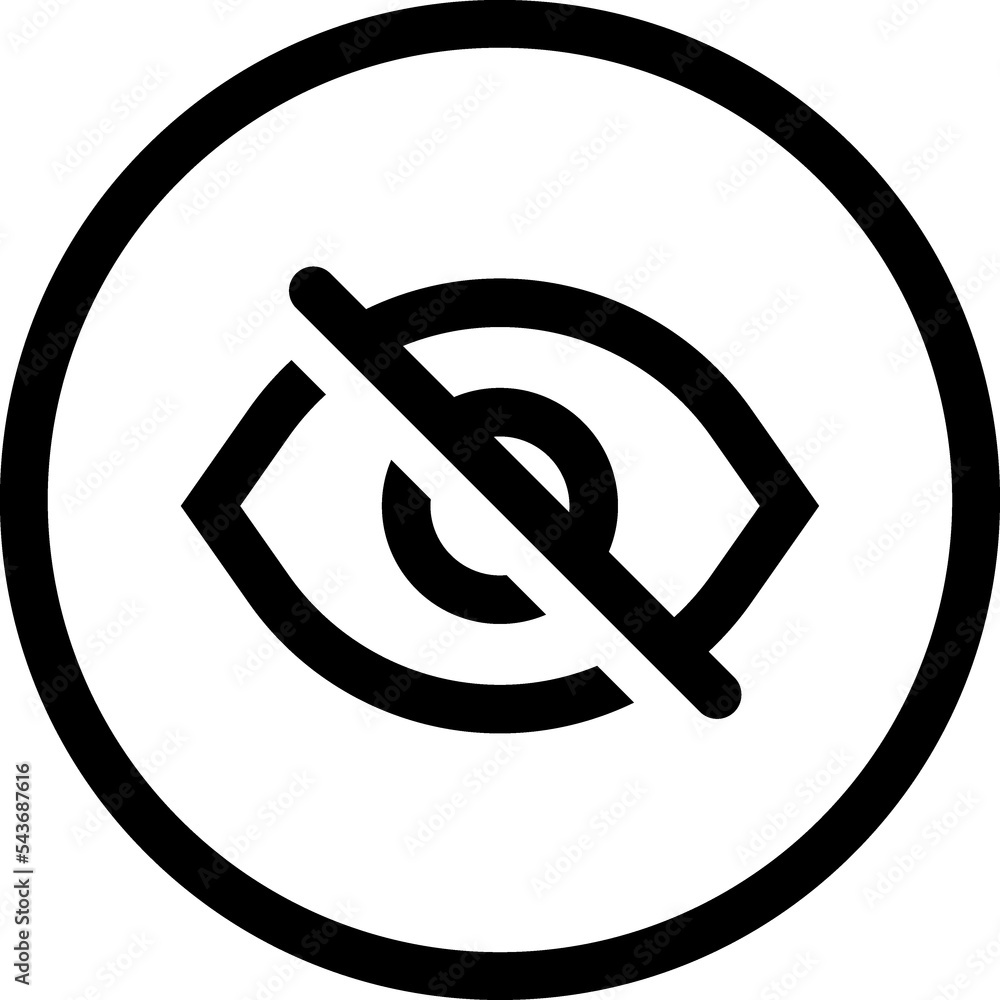 Hidden Eye line Icon Hidden Eye line Icon