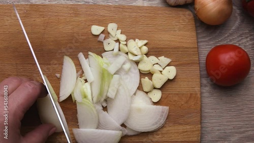 finely chop the onion and garlic