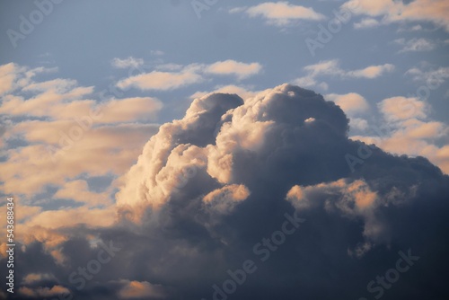 Sticker Beautiful shot of the magical big white clouds in the sky