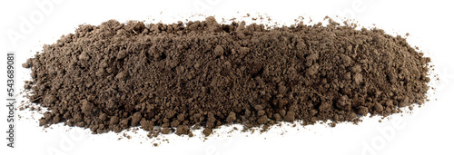 Dry Soil Banner top view isolated on white background