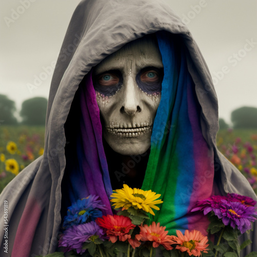 Person in halloween costume of zombie, gen art