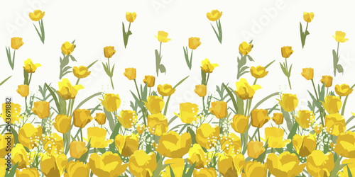Floral seamless border. Vector design for paper and other use