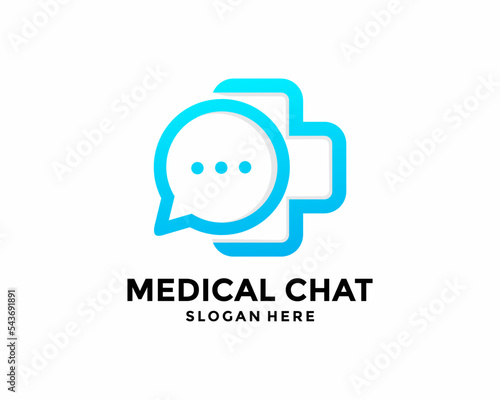 Medical Chat Icon Logo Design for health consultation