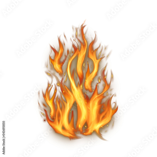 Realistic burning fire flames, Burning hot sparks realistic fire flame, Fire flames effect with black smoke