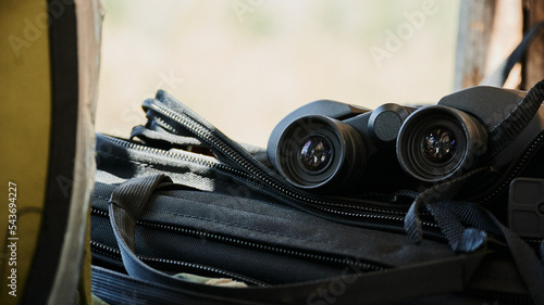 Binoculars in a military setting
