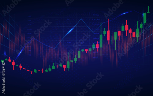 Stock market or forex trading graph in graphic concept suitable for financial investment or Economic trends, Abstract finance background