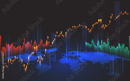 Stock market or forex trading graph in graphic concept suitable for financial investment or Economic trends, Abstract finance background