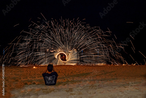 Photos Fireshow at beach in Koh Phangan, Thailand
