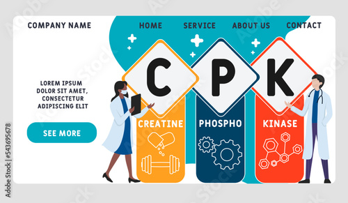 CPK Creatine Phosphokinase  acronym. business concept background.  vector illustration concept with keywords and icons. lettering illustration with icons for web banner, flyer, landing 