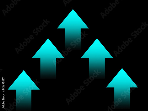 blue arrow on black background