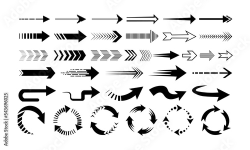 Set of infographic vector black arrows.