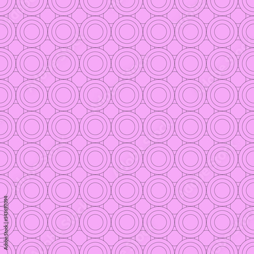 Vector seamless pattern of pink rings. Suitable for printing on textile, fabric, wrappers, postcards