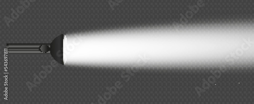 flashlight on a transparent background. Shine.lighting the space.metal