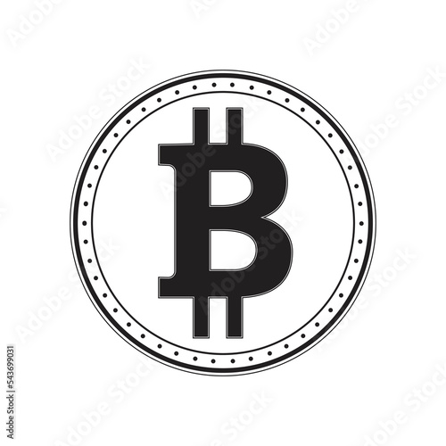 Bitcoin symbol coin sign vector
