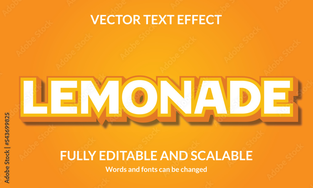 Lemonade Editable 3D text style effect