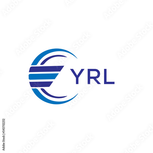 YRL letter logo. YRL blue image on white background. YRL vector logo design for entrepreneur and business. YRL best icon. photo