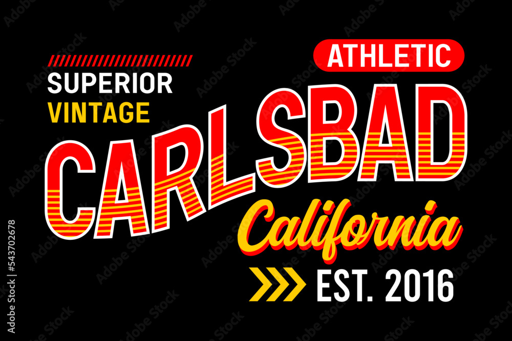 Carlsbad California superior vintage typography design