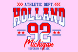 Holland Michigan 92 vintage typography design