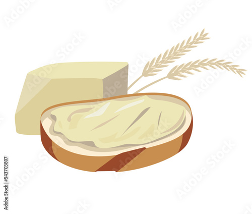 piece of bread with butter