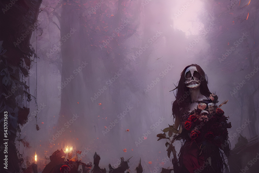 Obraz premium Dia De Los Muertos Gothic Scene