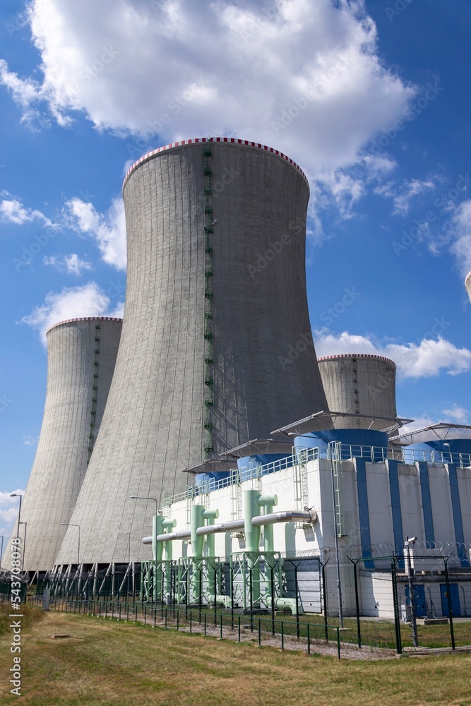 Cooling towers at nuclear power plant, energy self-sufficiency, Dukovany, Czech Republic Cooling towers at nuclear power plant, energy self-sufficiency, Dukovany, Czech Republic