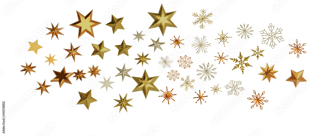 Banner with golden decoration. Festive border with falling glitter dust and stars. Banner with golden decoration. Festive border with falling glitter dust and stars.